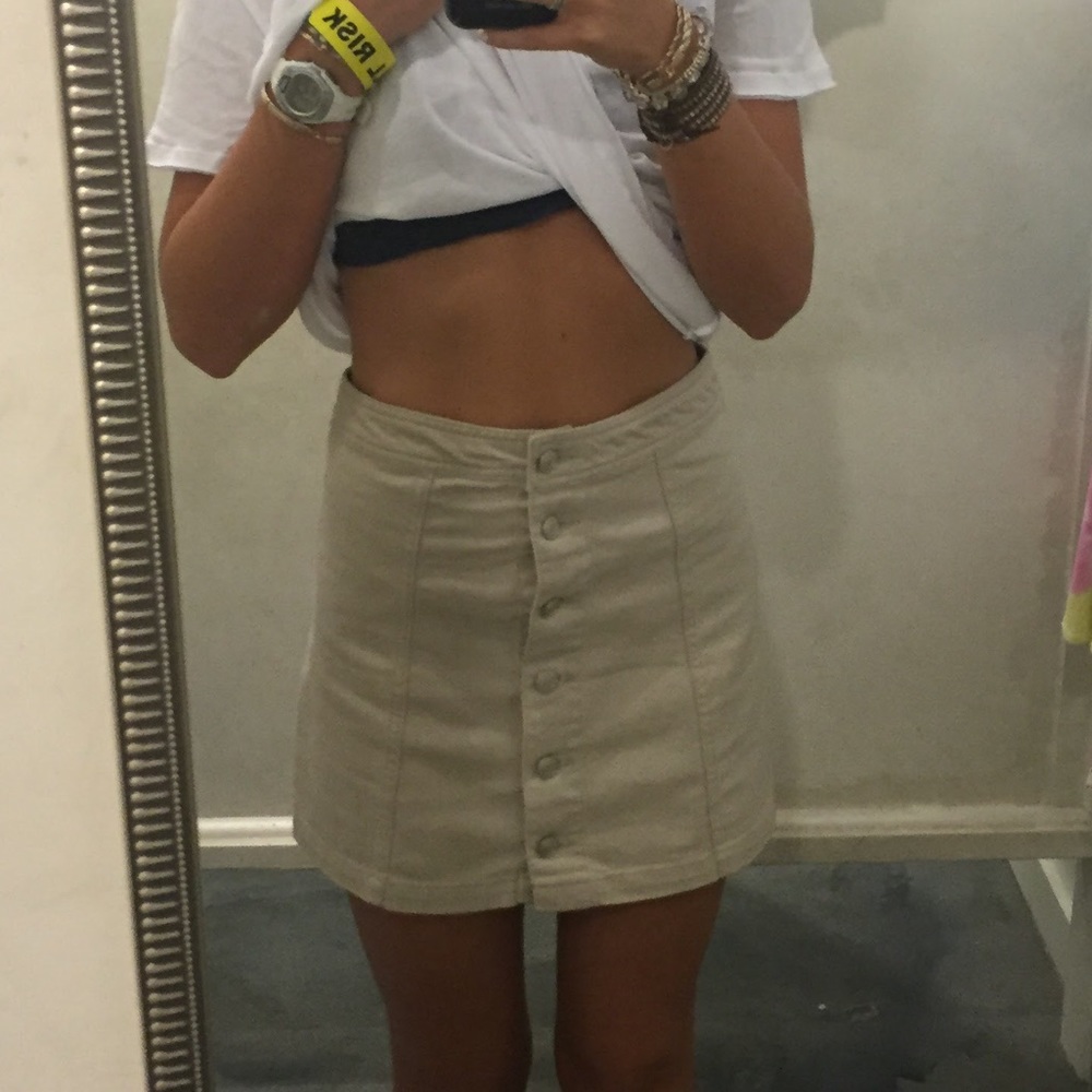 sans souci cream button up skirt